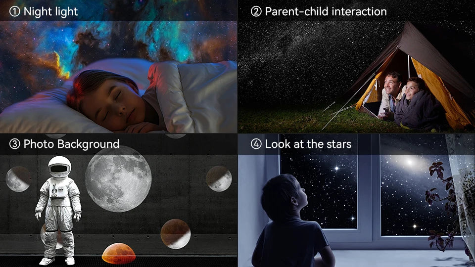 Astronaut Galaxy Projector – 12-in-1 Starry Sky Planetarium Night Light with 360° Rotation