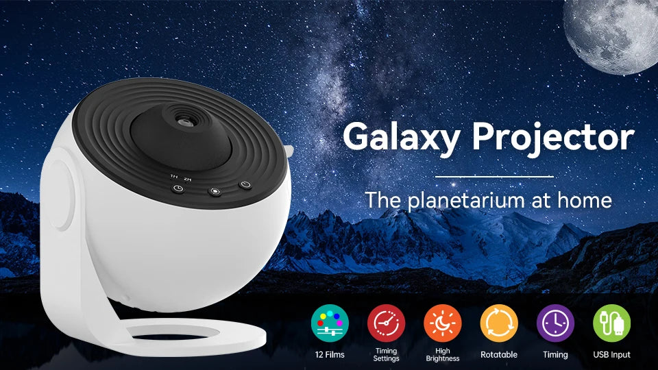 Astronaut Galaxy Projector – 12-in-1 Starry Sky Planetarium Night Light with 360° Rotation