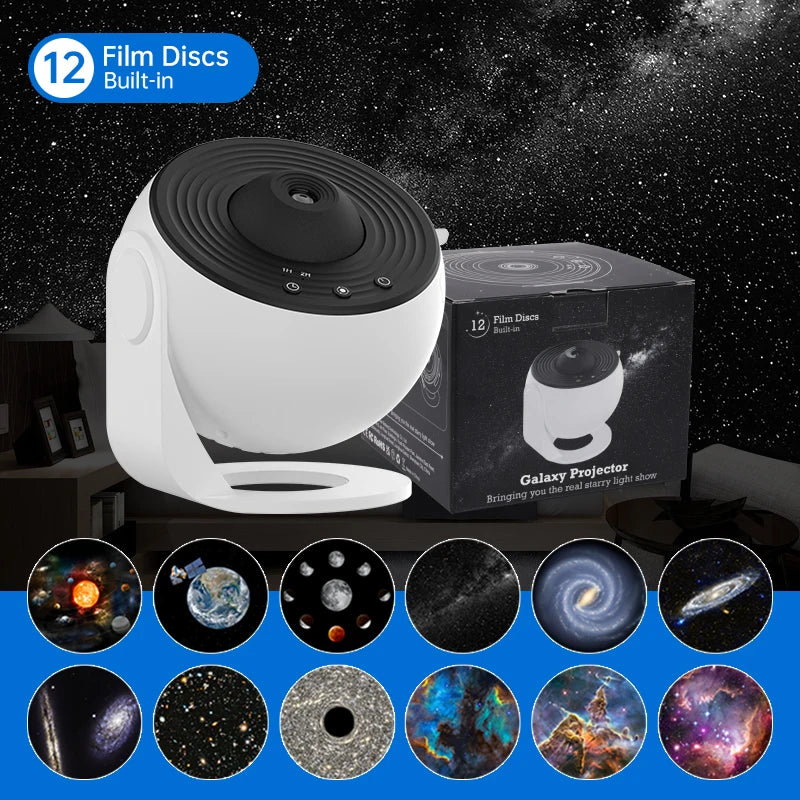 Astronaut Galaxy Projector – 12-in-1 Starry Sky Planetarium Night Light with 360° Rotation