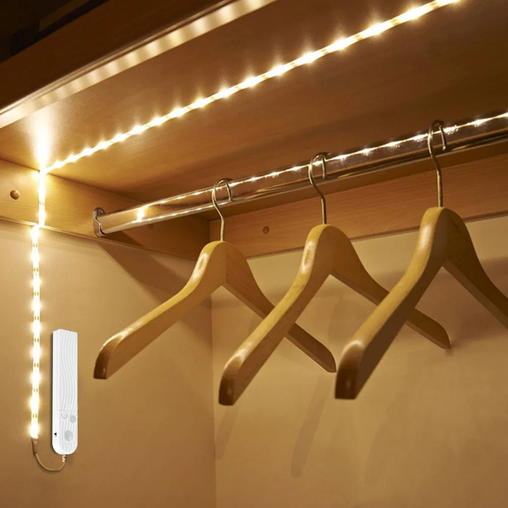 LumiSense™ Motion Sensor LED Light – Wireless Battery-Powered Lighting for Closets, Stairs & Cabinets