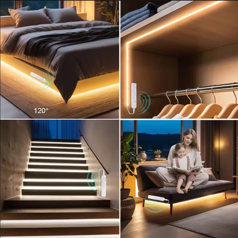 LumiSense™ Motion Sensor LED Light – Wireless Battery-Powered Lighting for Closets, Stairs & Cabinets