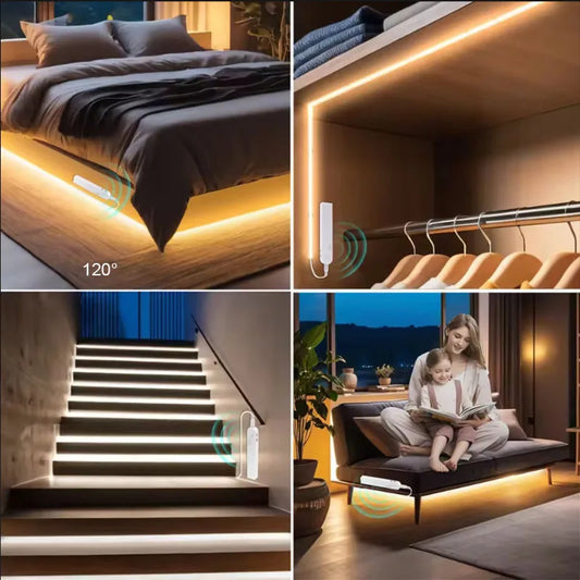 LumiSense™ Motion Sensor LED Light – Wireless Battery-Powered Lighting for Closets, Stairs & Cabinets