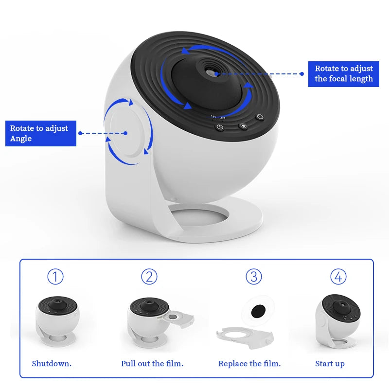 Astronaut Galaxy Projector – 12-in-1 Starry Sky Planetarium Night Light with 360° Rotation