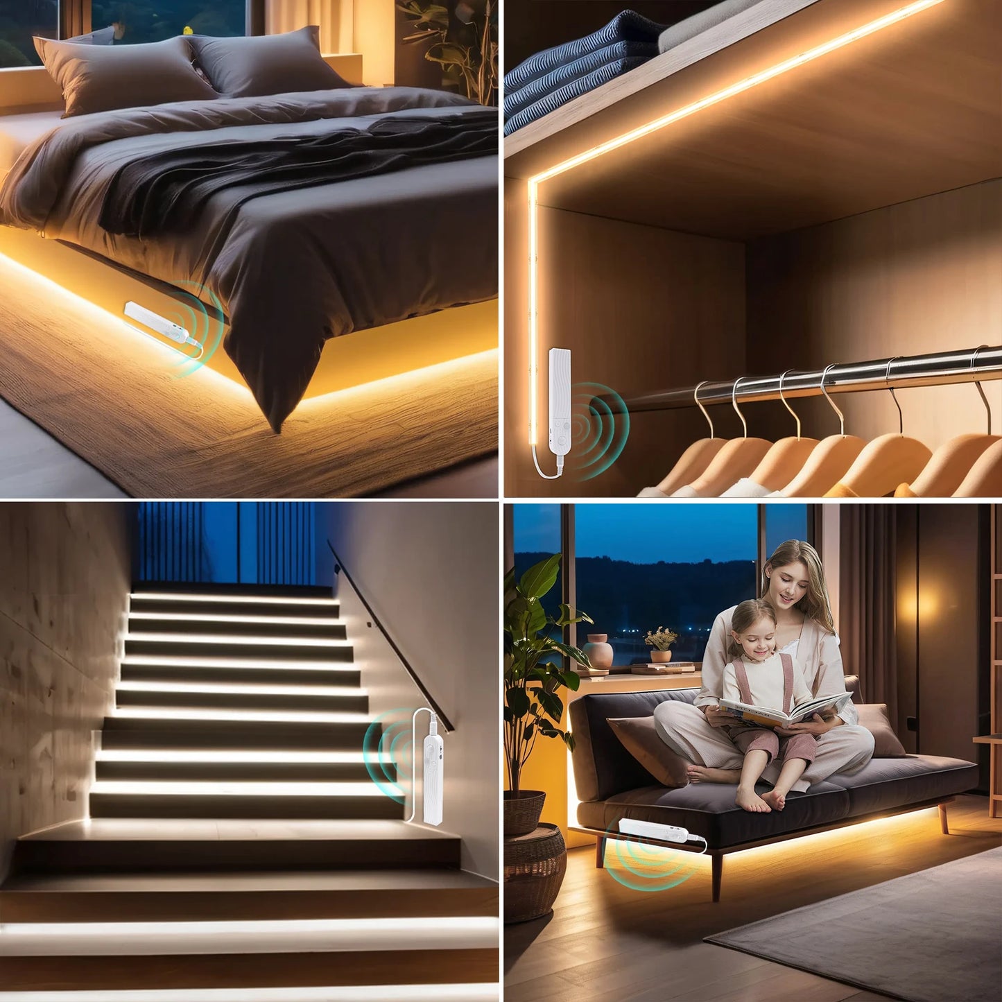 LumiSense™ Motion Sensor LED Light – Wireless Battery-Powered Lighting for Closets, Stairs & Cabinets
