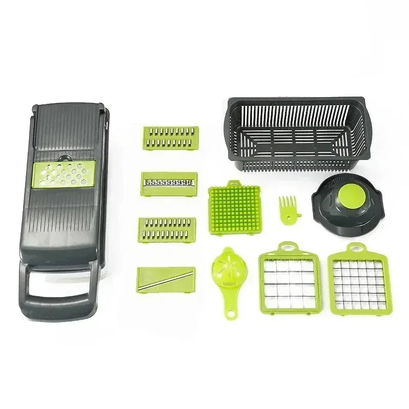 XYlivingstore 22-in-1 Manual Food Chopper with 16 Blades – Multifunctional Vegetable & Meat Slicer