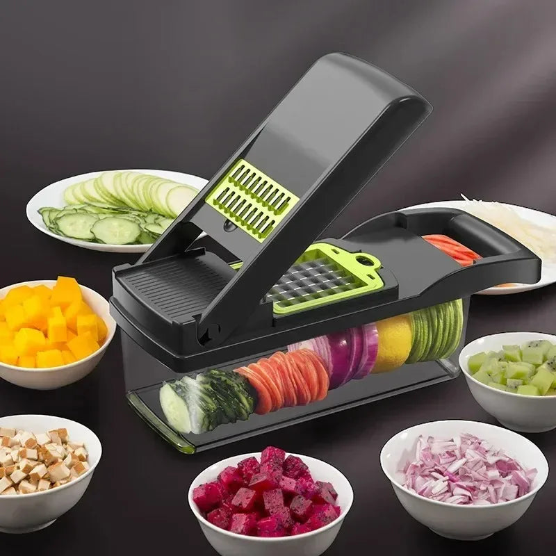 XYlivingstore 22-in-1 Manual Food Chopper with 16 Blades – Multifunctional Vegetable & Meat Slicer