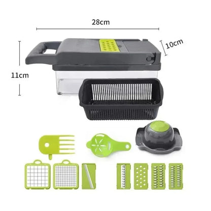 XYlivingstore 22-in-1 Manual Food Chopper with 16 Blades – Multifunctional Vegetable & Meat Slicer